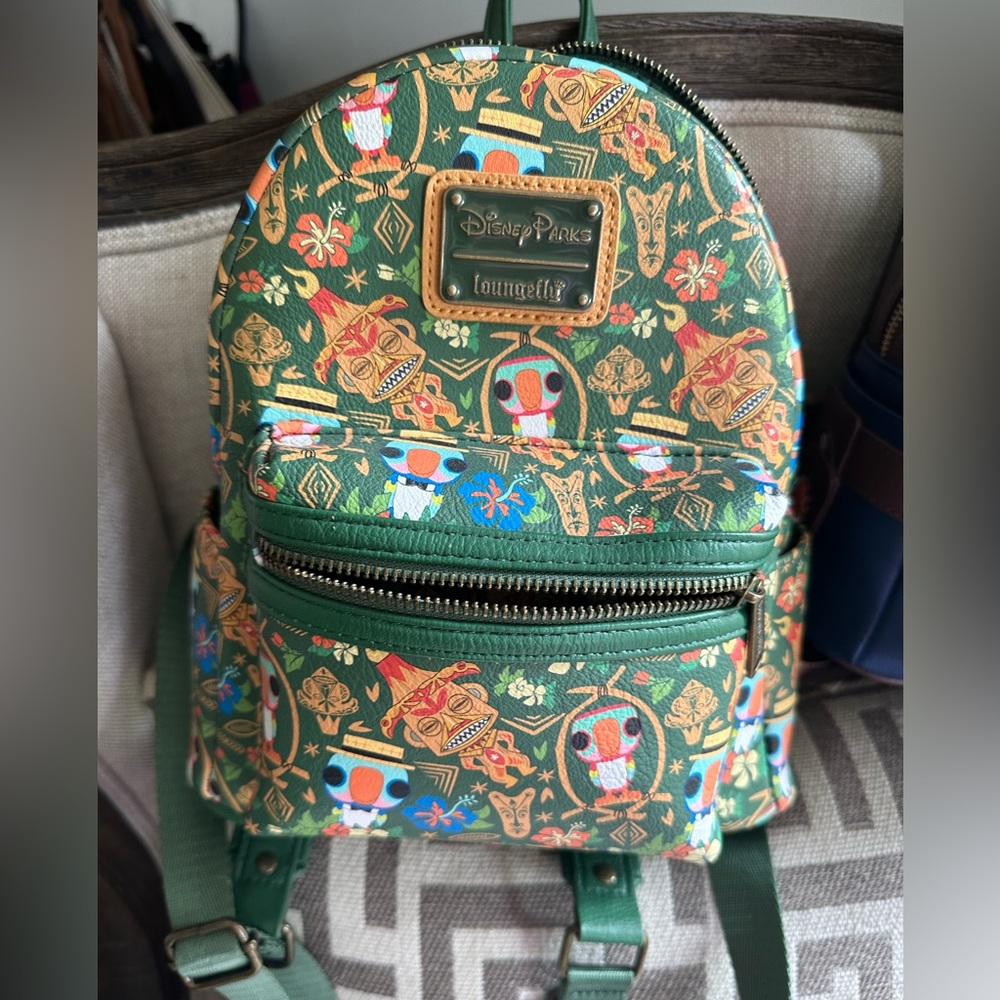 DISNEY PARKS LOUNGEFLY ENCHANTED TIKI ROOM MINI BACKPACK-Used Once